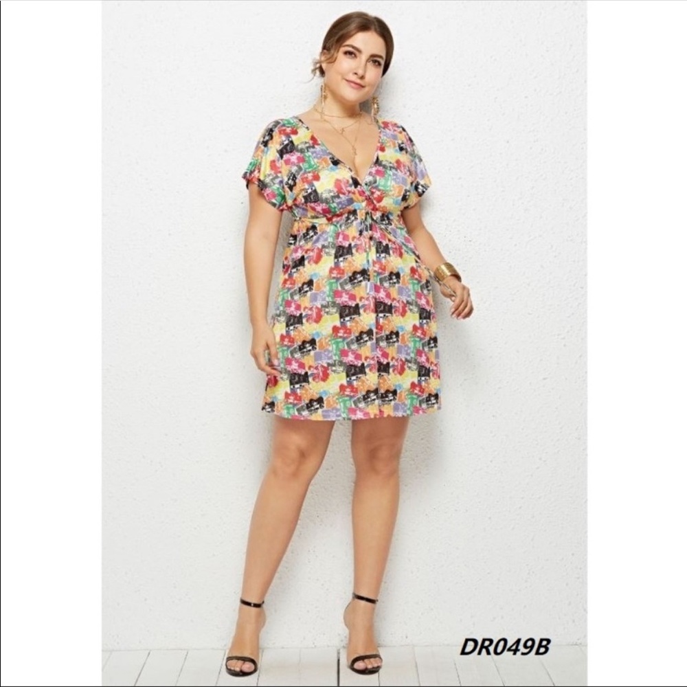 V-neck Print dress